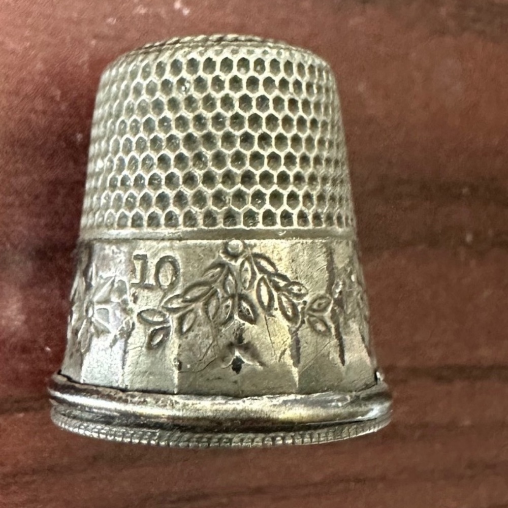 Antique Sterling Silver Thimble size 10